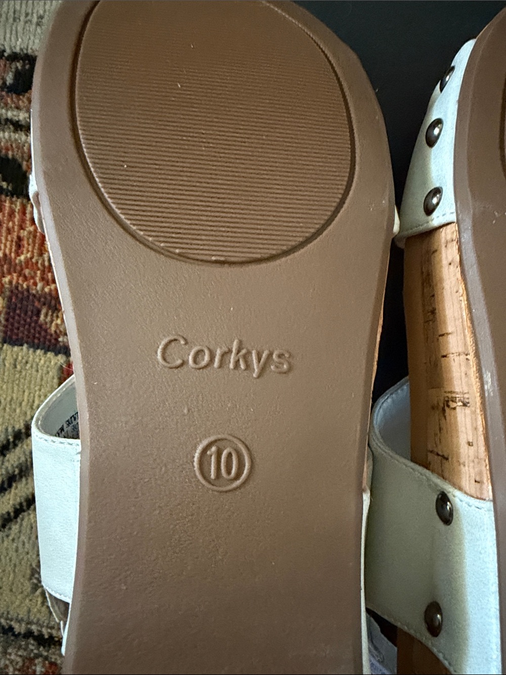Corkys White/Off-White Slingback Comfort Sandals - Picture 5 of 7